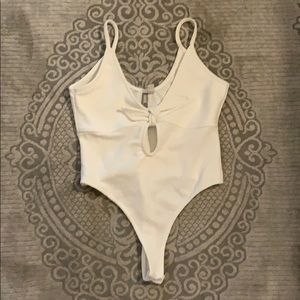 ASOS White Tie Bodysuit, Size 6